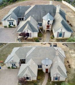 Aptos clay flat tile roof cleaning