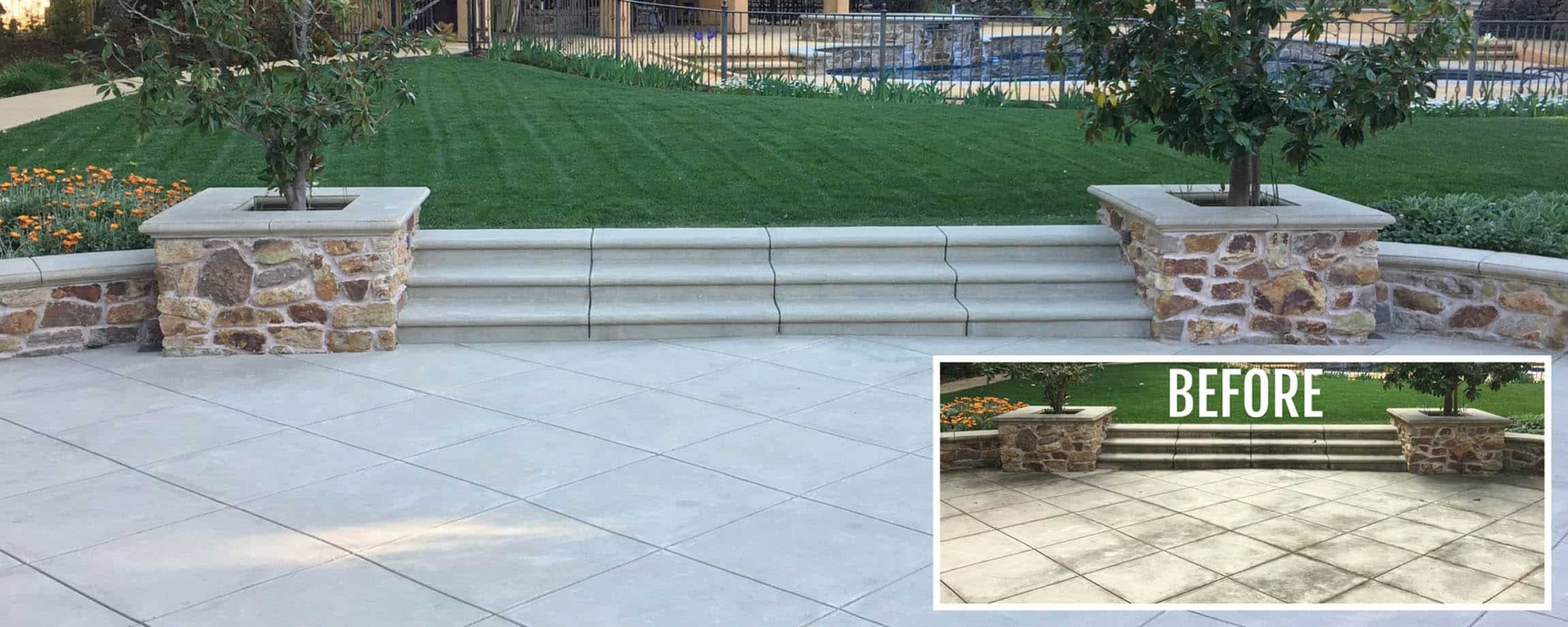 Decorative concrete and stone cleaning Santa Clara County