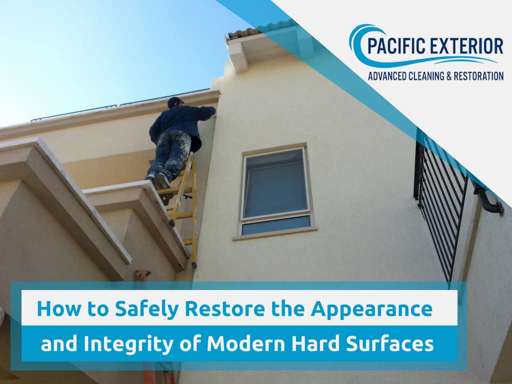 Ideal method for cleaning modern hard surfaces
