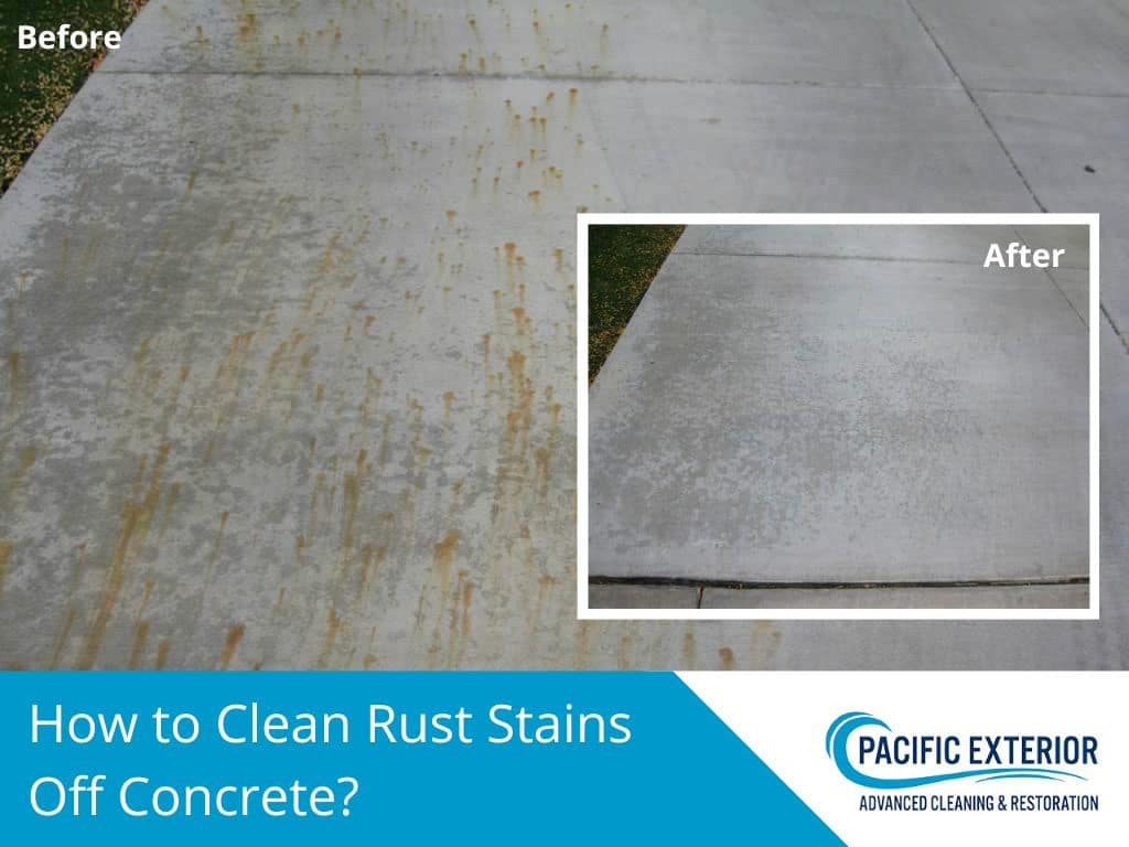 how to clean rust stains off concrete