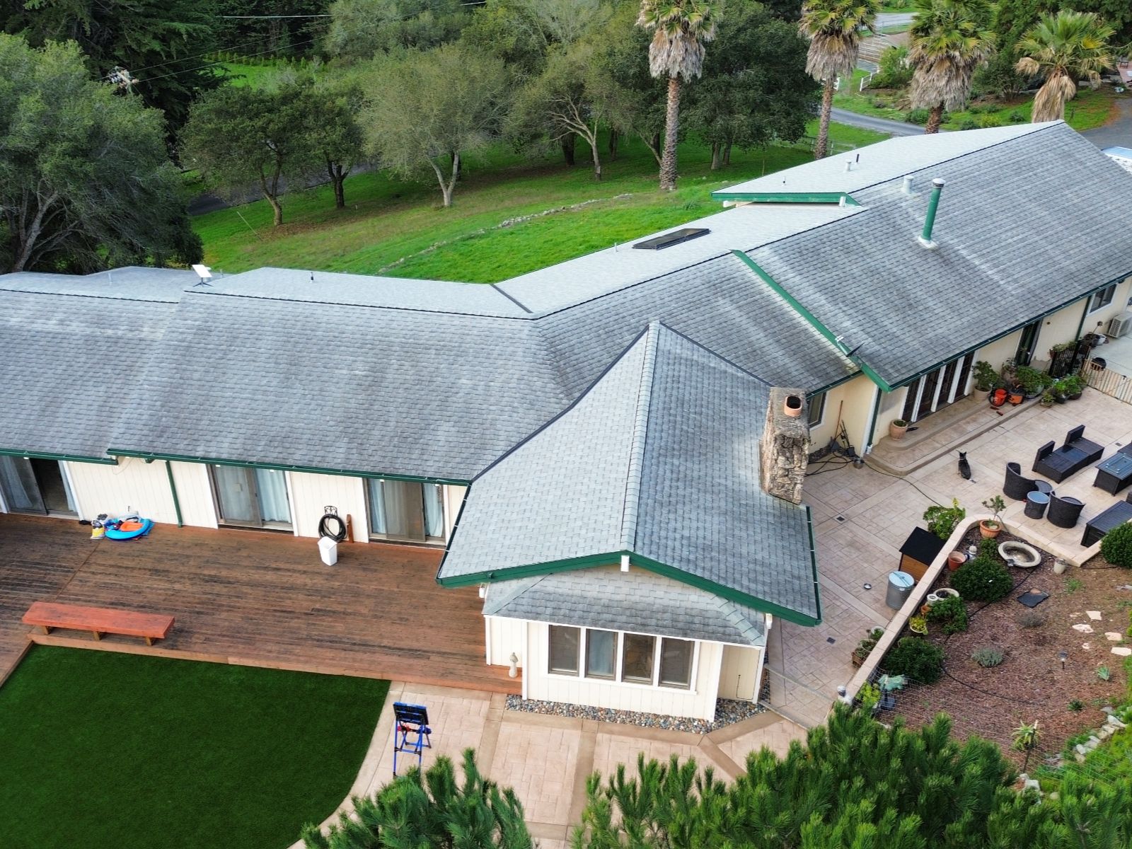 Ranch style home gray roof