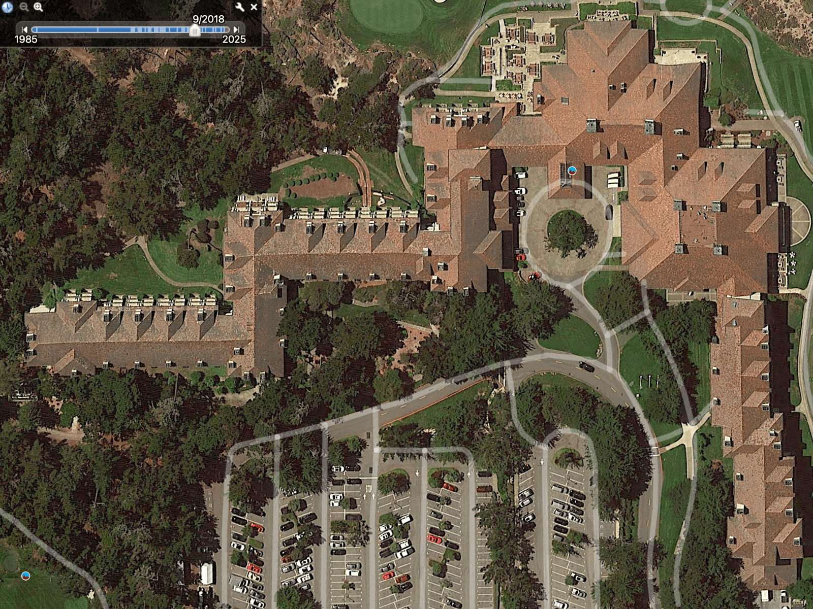 Resort building red tile roof