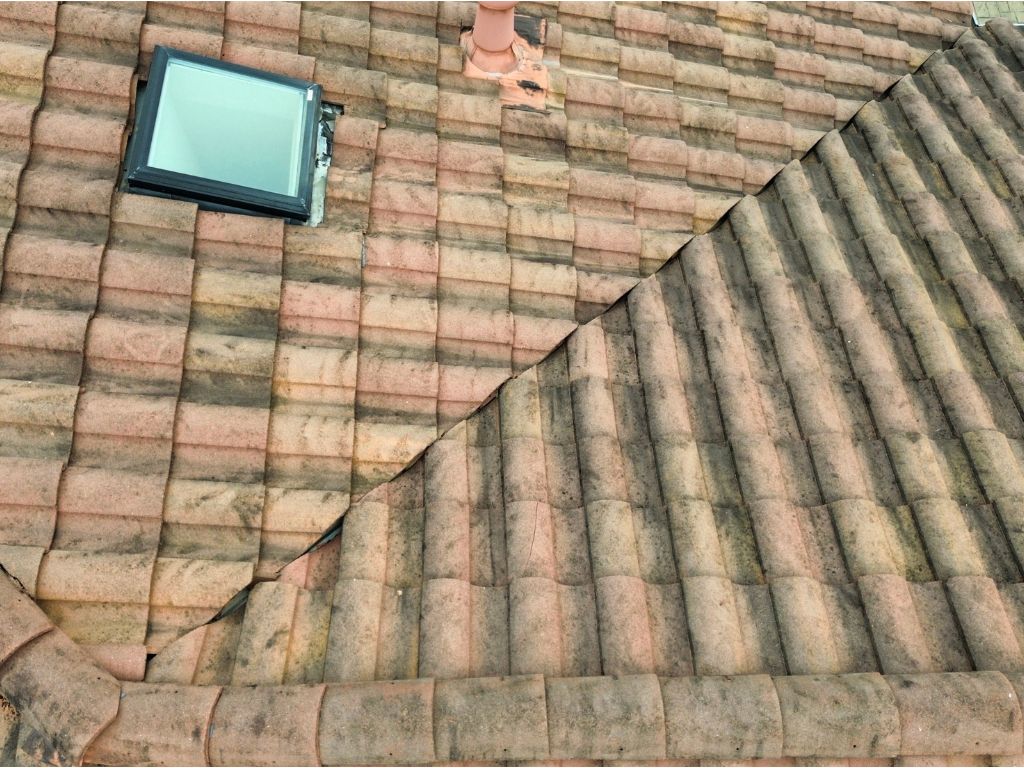Why You Should Never Power Wash Your Concrete Tile Roof 4 Tile roof surface damaged by pressure washing